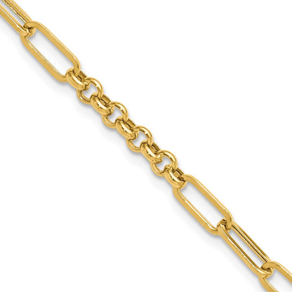14K Yellow Gold Polished Fancy Link Bracelet