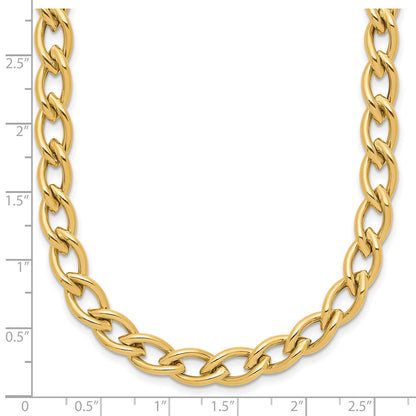 14K Yellow Gold Polished Fancy Oval Link Necklace