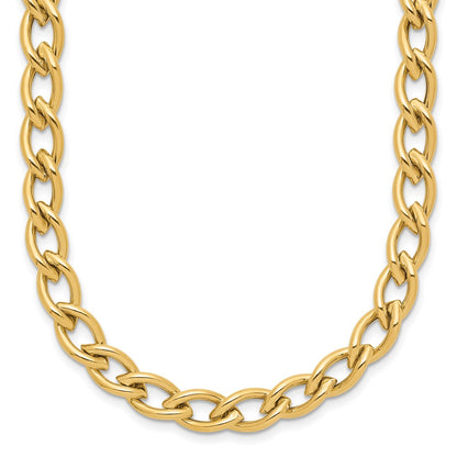 14K Yellow Gold Polished Fancy Oval Link Necklace