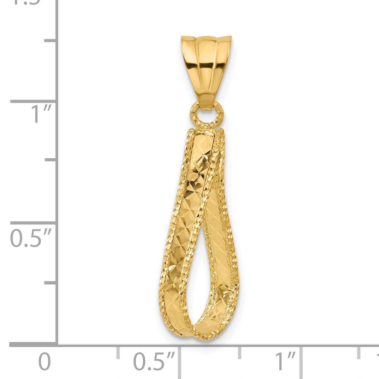 14K Yellow Gold Polished And Diamond Cut Pendant