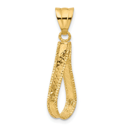 14K Yellow Gold Polished And Diamond Cut Pendant