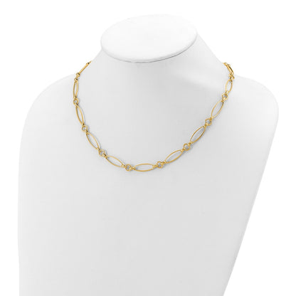 14K Yellow Gold Polished And Diamond Cut Fancy Link 19In Necklace