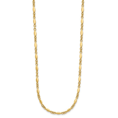 14K Yellow Gold Polished Fancy Link Necklace