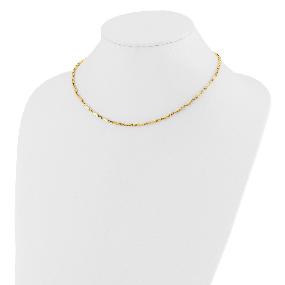 14K Yellow Gold Polished Fancy Link Necklace