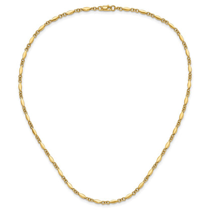 14K Yellow Gold Polished Fancy Link Necklace