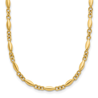 14K Yellow Gold Polished Fancy Link Necklace