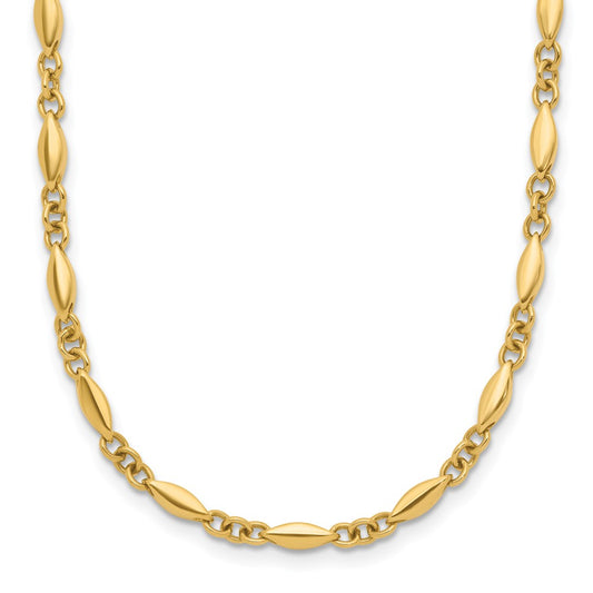 14K Yellow Gold Polished Fancy Link Necklace