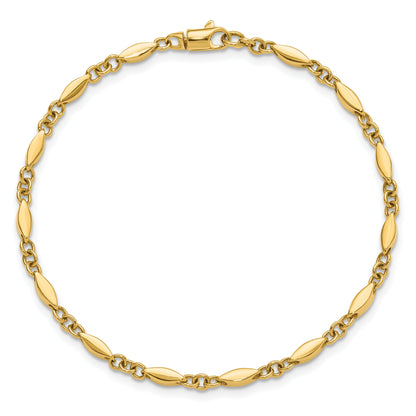 14K Yellow Gold Polished Fancy Link Bracelet