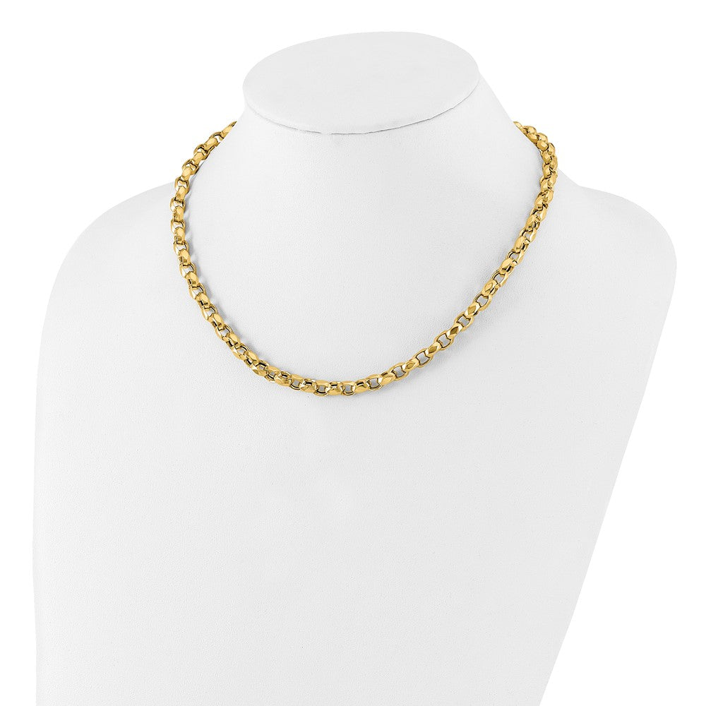 14K Yellow Gold Polished Fancy Link Necklace