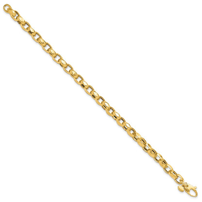 14K Yellow Gold Polished Fancy Link Bracelet