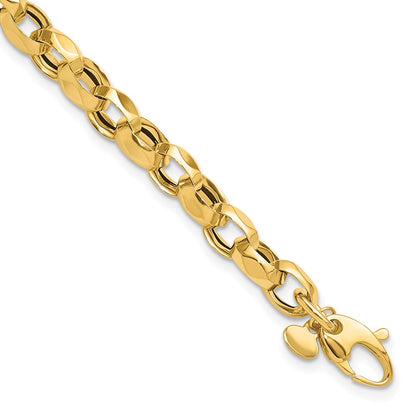 14K Yellow Gold Polished Fancy Link Bracelet