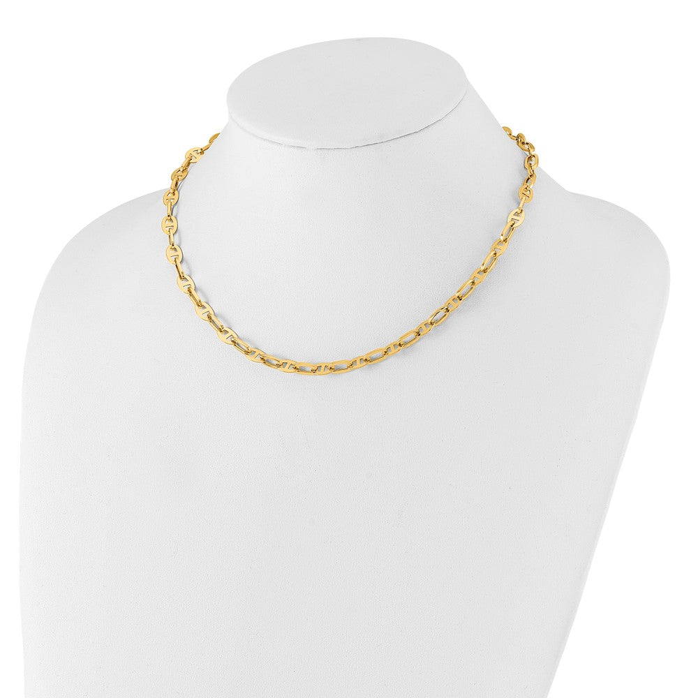 14K Yellow Gold Polished Fancy Link Necklace
