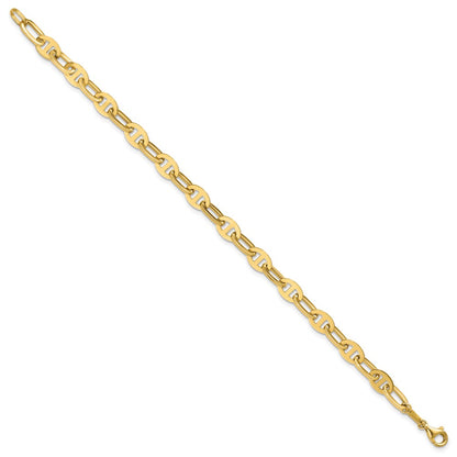14K Yellow Gold Polished Fancy Link Bracelet