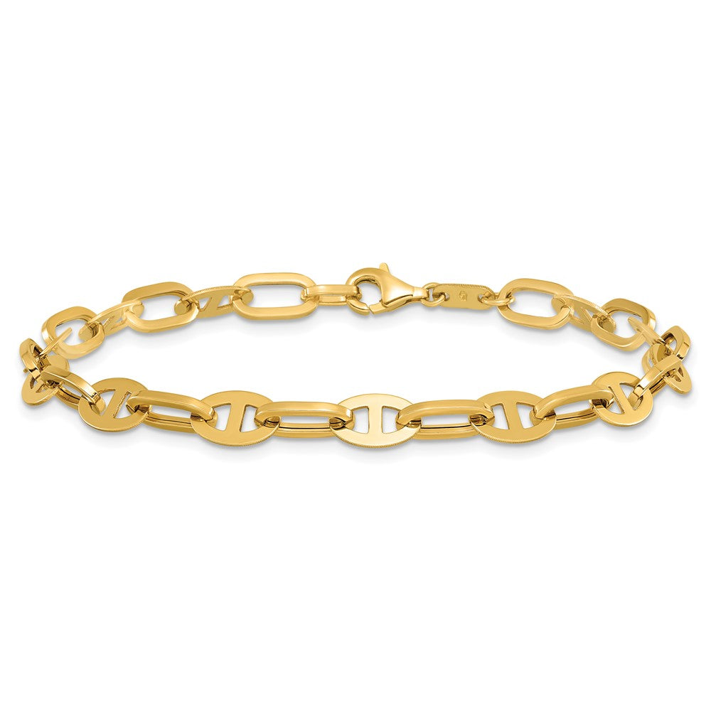 14K Yellow Gold Polished Fancy Link Bracelet