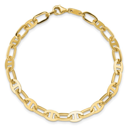 14K Yellow Gold Polished Fancy Link Bracelet