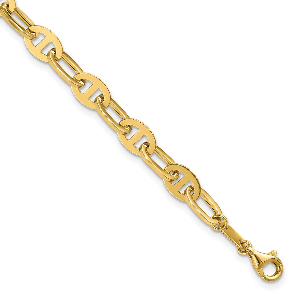 14K Yellow Gold Polished Fancy Link Bracelet