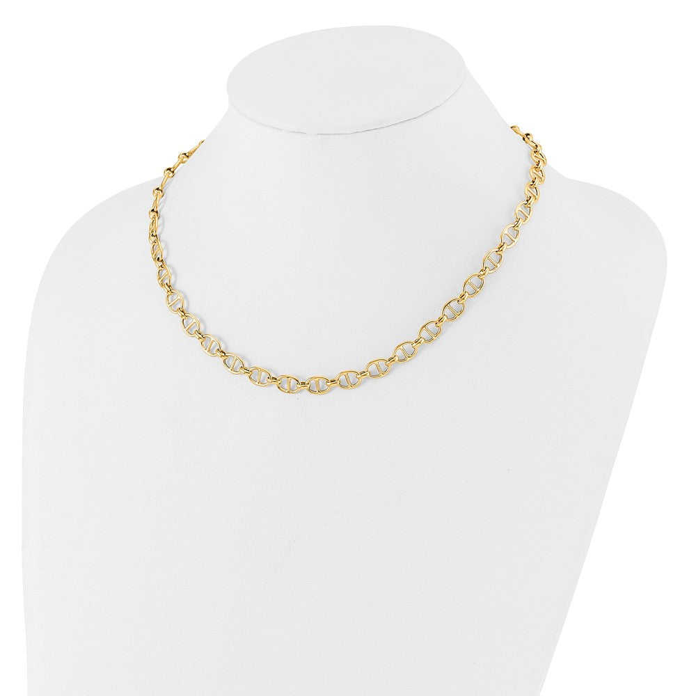 14K Yellow Gold Polished Fancy Link Necklace