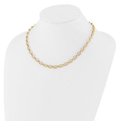 14K Yellow Gold Polished Fancy Link Necklace