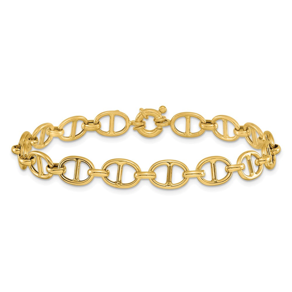 14K Yellow Gold Polished Fancy Link Bracelet