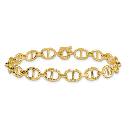 14K Yellow Gold Polished Fancy Link Bracelet