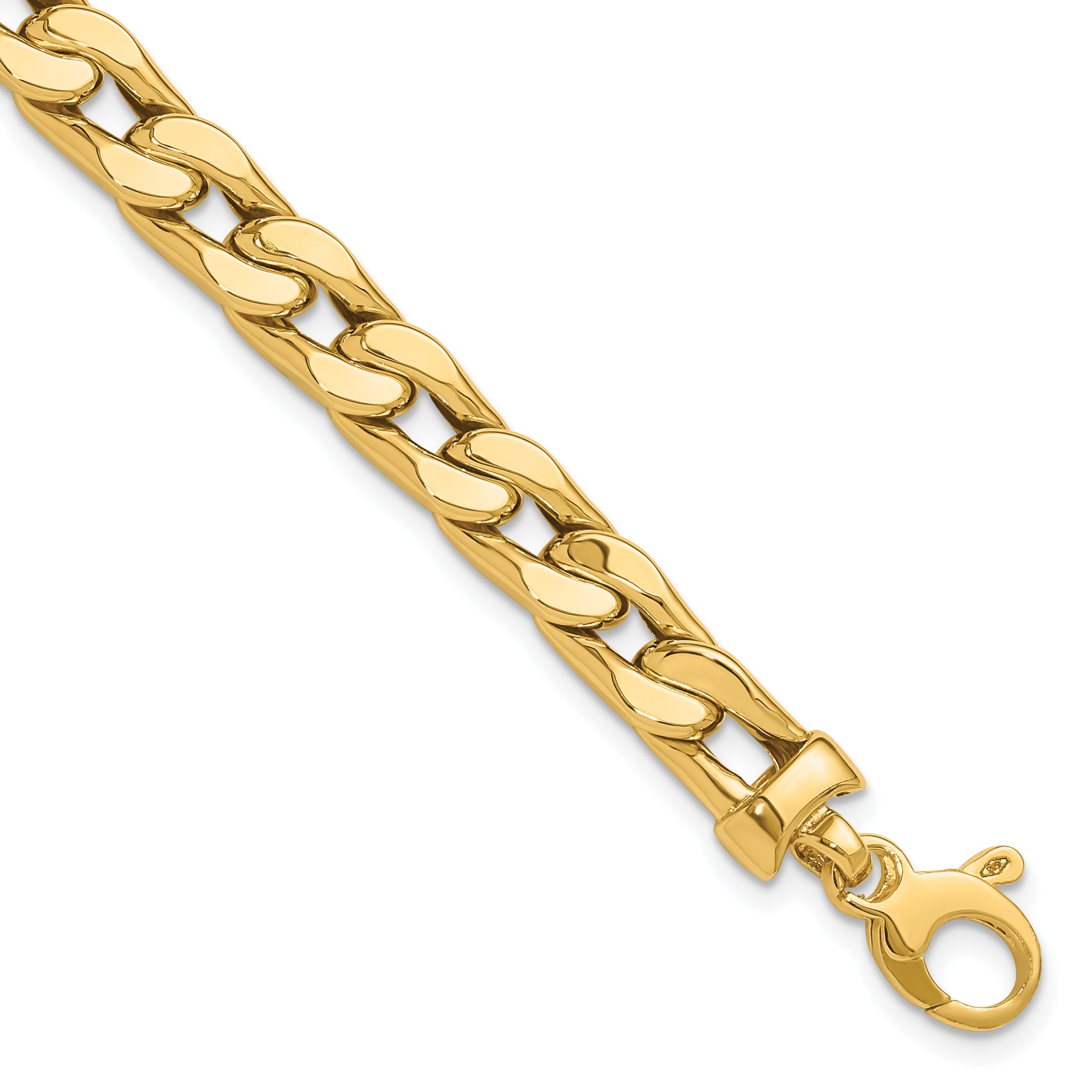 14K Yellow Gold Polished Men'S Link Bracelet