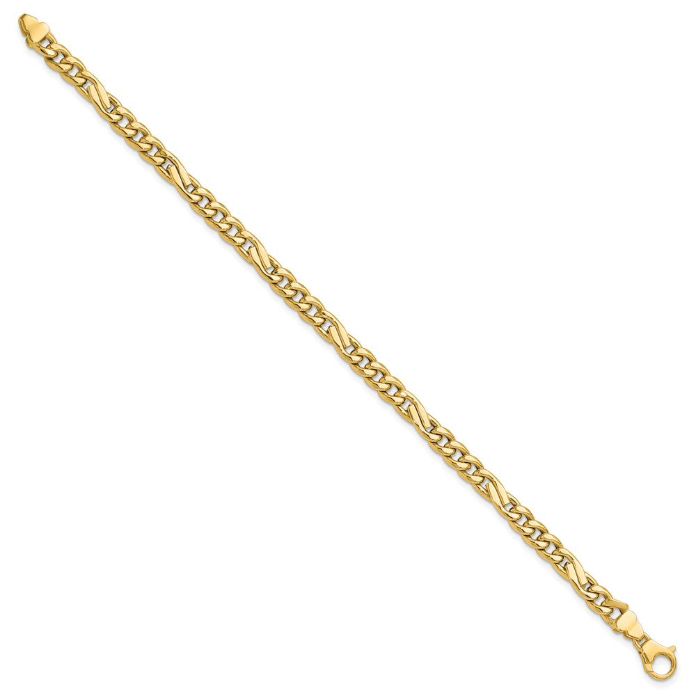 14K Yellow Gold Polished Fancy Figaro Link Bracelet