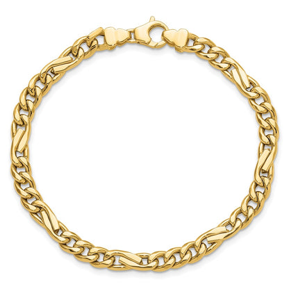14K Yellow Gold Polished Fancy Figaro Link Bracelet