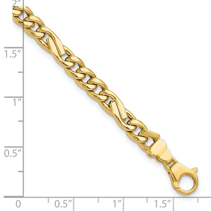 14K Yellow Gold Polished Fancy Figaro Link Bracelet
