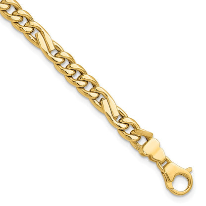 14K Yellow Gold Polished Fancy Figaro Link Bracelet