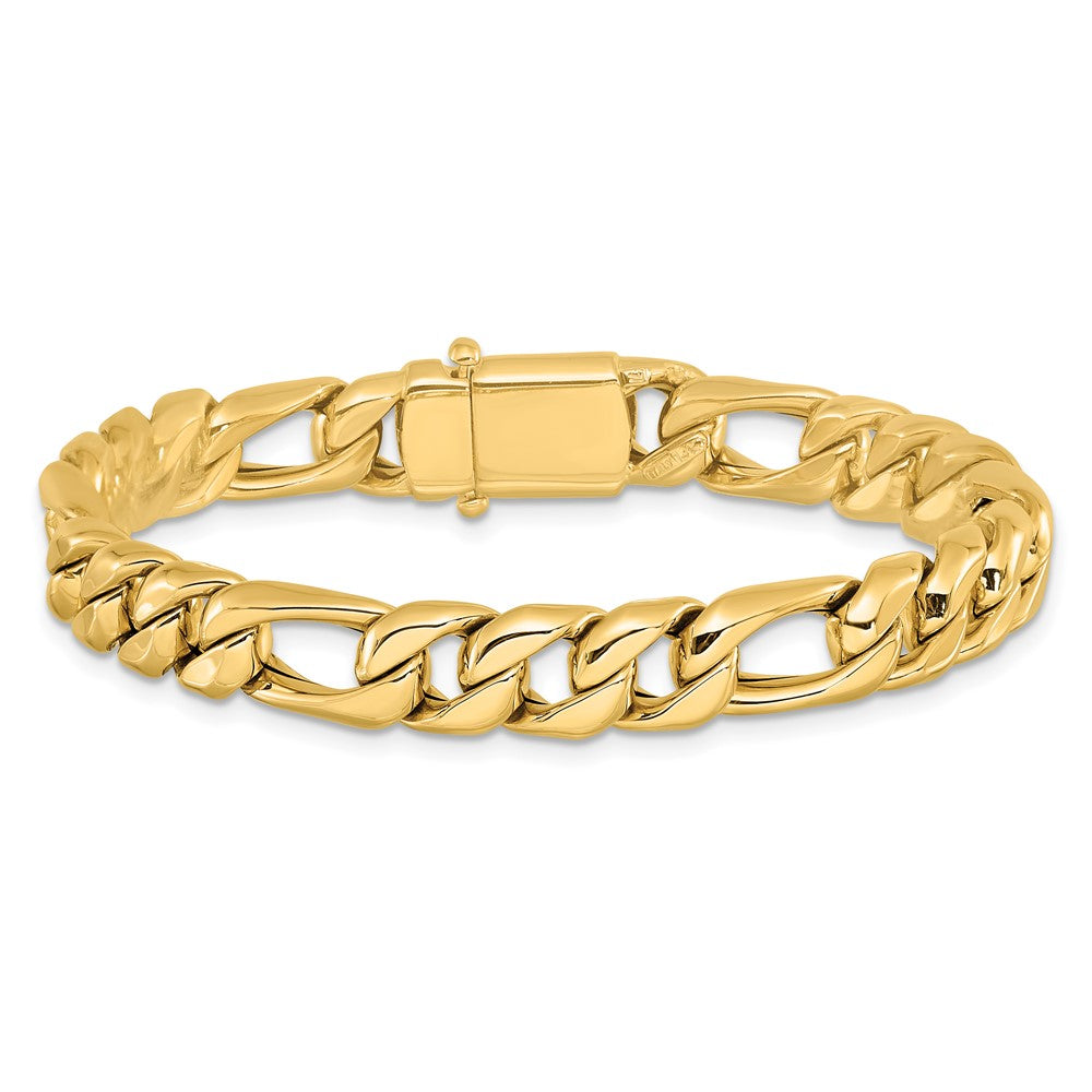 14K Yellow Gold Polished Fancy Figaro Link Bracelet