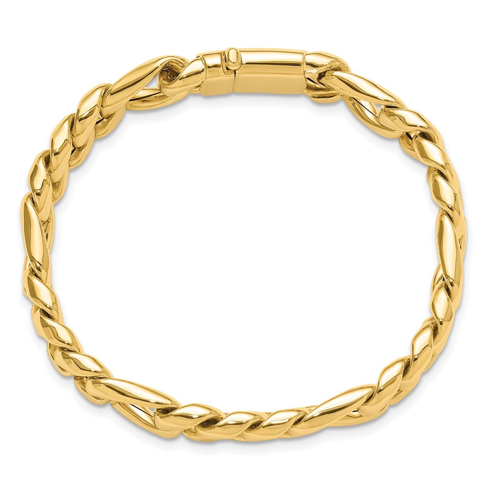 14K Yellow Gold Polished Fancy Figaro Link Bracelet