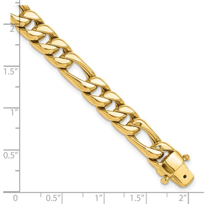 14K Yellow Gold Polished Fancy Figaro Link Bracelet