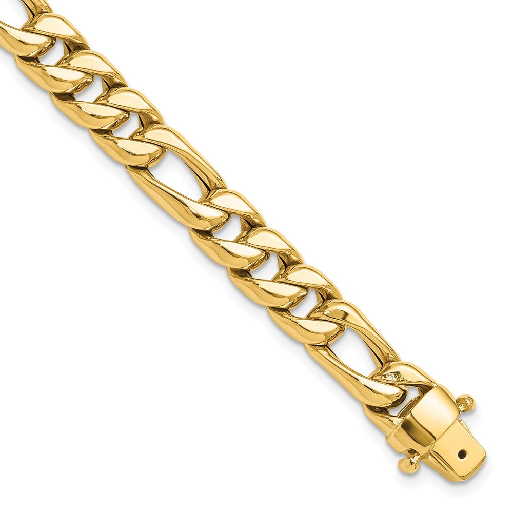14K Yellow Gold Polished Fancy Figaro Link Bracelet