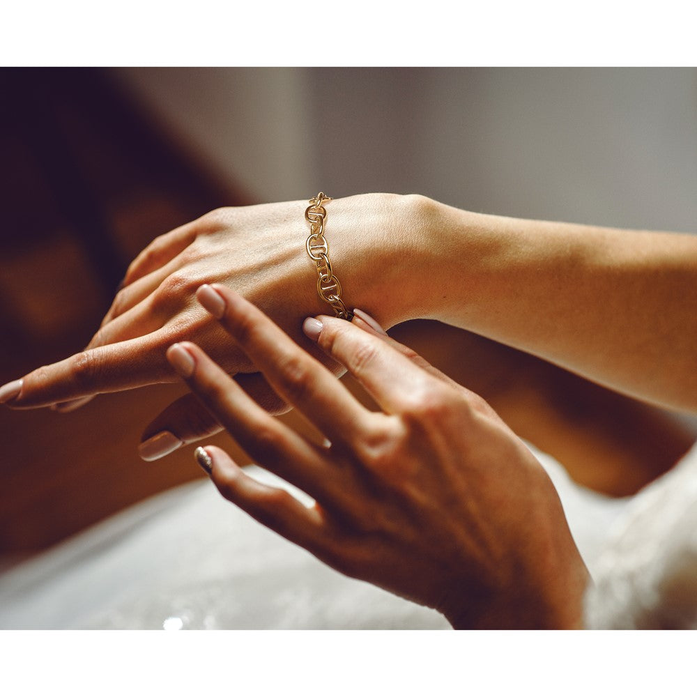 14K Yellow Gold Polished Fancy Link Bracelet