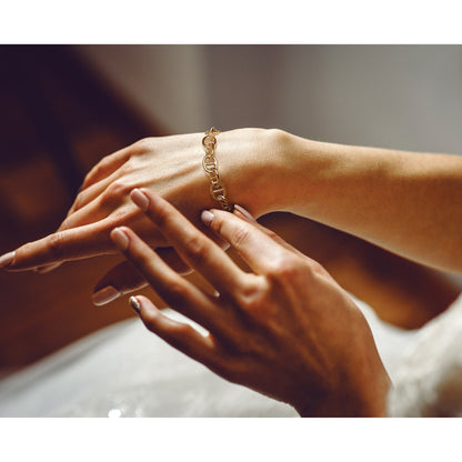 14K Yellow Gold Polished Fancy Link Bracelet