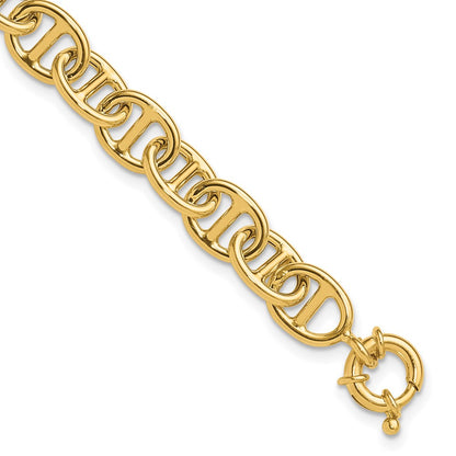 14K Yellow Gold Polished Fancy Link Bracelet