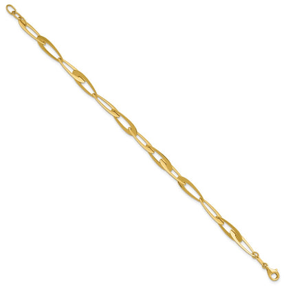 14K Yellow Gold Polished Fancy Link W/.25In Ext. Bracelet