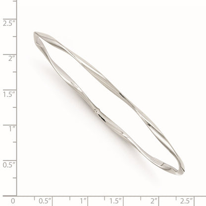 14K White Gold Polished Twisted Slip-On Bangle