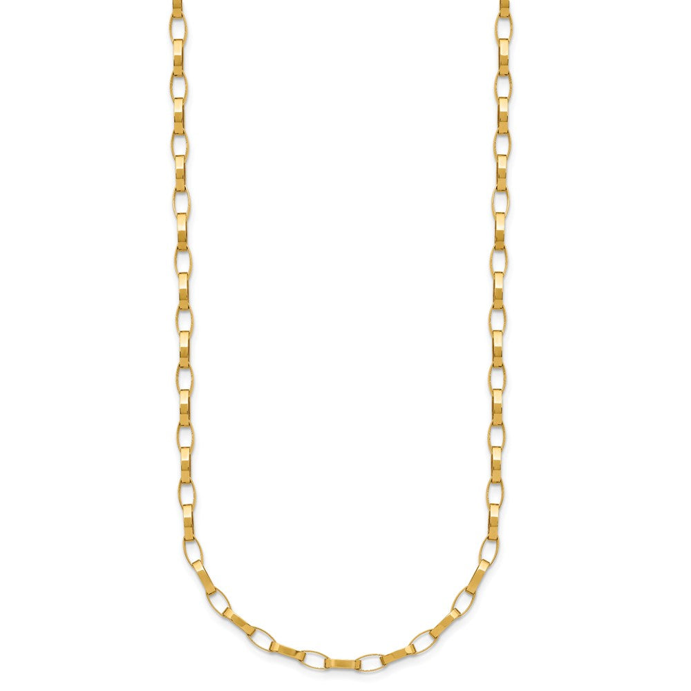 14K Yellow Gold Polished Fancy Link With .5In Ext. Necklace