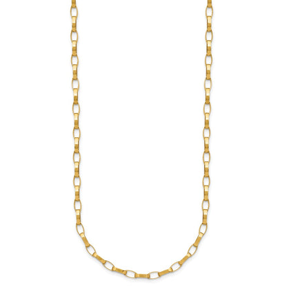 14K Yellow Gold Polished Fancy Link With .5In Ext. Necklace