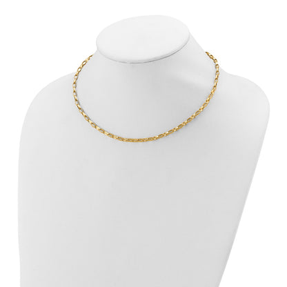 14K Yellow Gold Polished Fancy Link With .5In Ext. Necklace