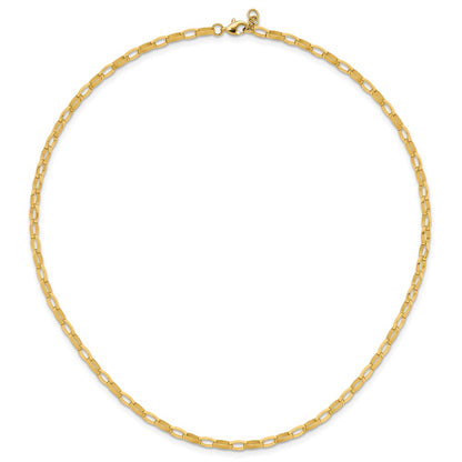 14K Yellow Gold Polished Fancy Link With .5In Ext. Necklace