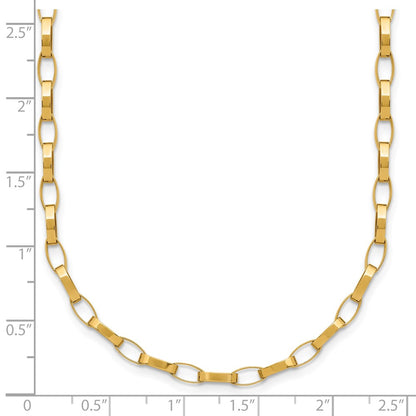 14K Yellow Gold Polished Fancy Link With .5In Ext. Necklace