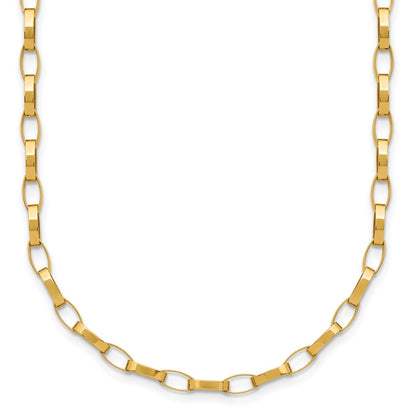 14K Yellow Gold Polished Fancy Link With .5In Ext. Necklace