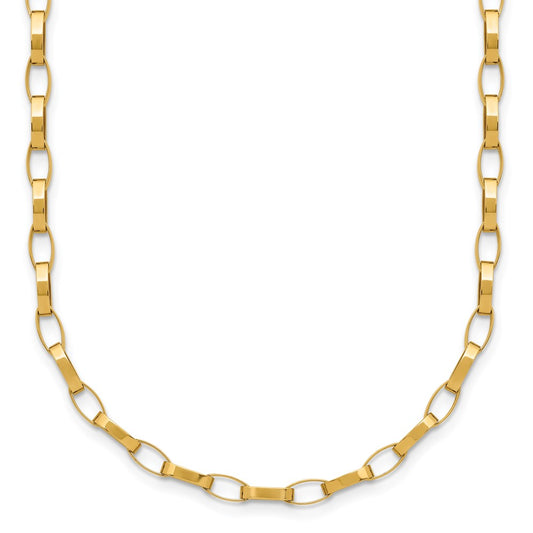 14K Yellow Gold Polished Fancy Link With .5In Ext. Necklace
