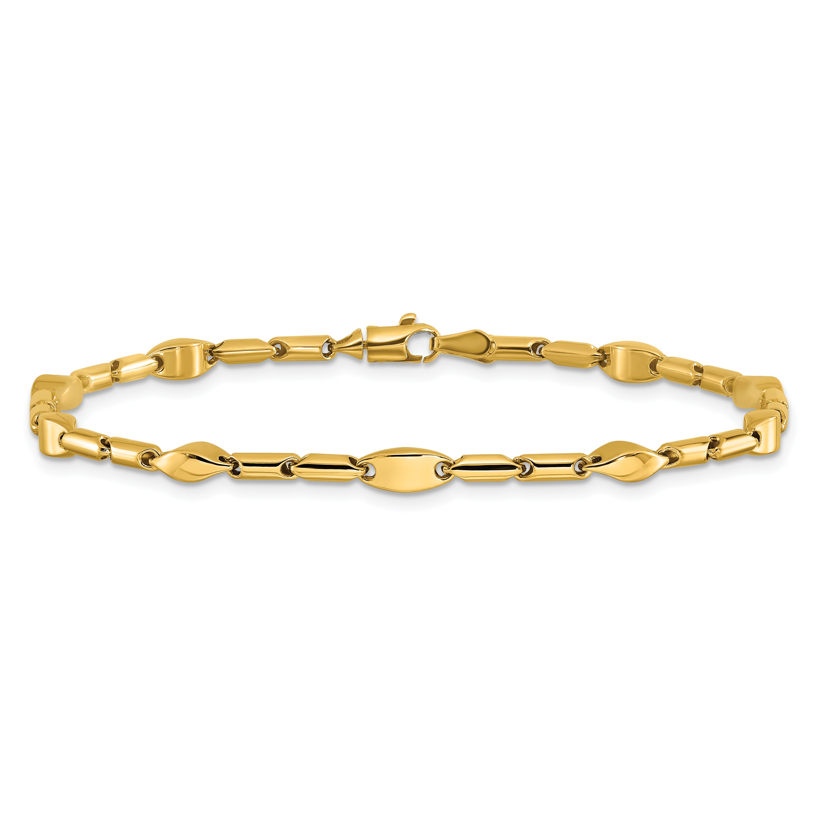 14K Yellow Gold Polished Fancy Link Bracelet