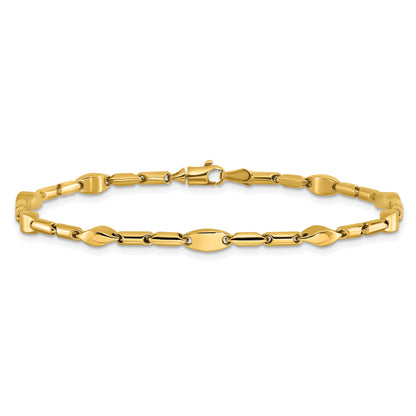 14K Yellow Gold Polished Fancy Link Bracelet