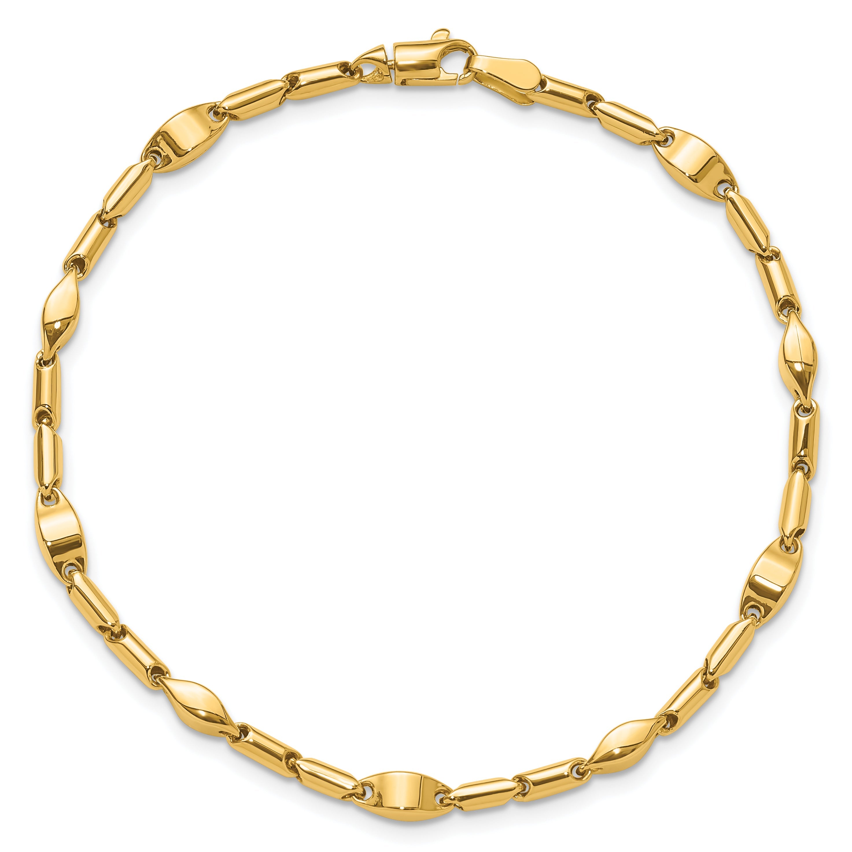 14K Yellow Gold Polished Fancy Link Bracelet