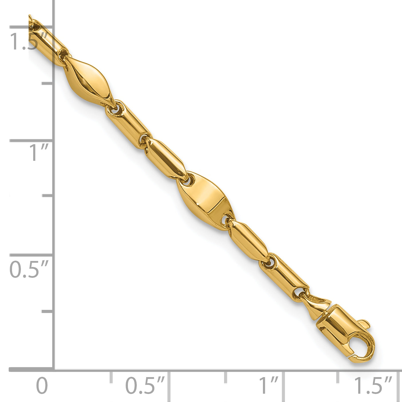 14K Yellow Gold Polished Fancy Link Bracelet