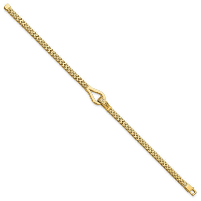 14K Yellow Gold Polished Fancy Buckle Bracelet